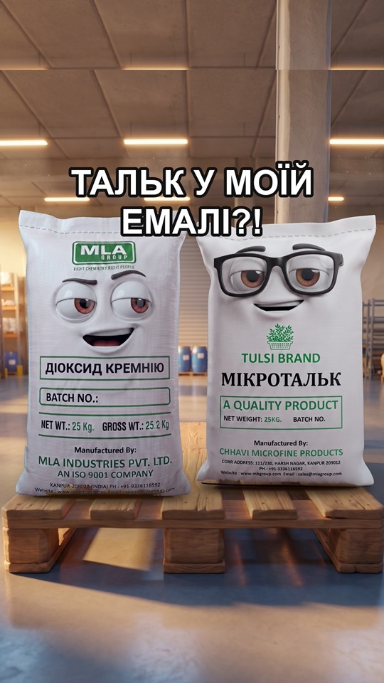 Тальк чи діоксид кремнію? У напівматовій емалі — обидва